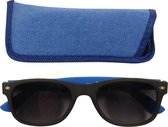 Lilly&June Zonneleesbril Mat Zwart en Blauw +1.5 - Met Bijpassend Etui