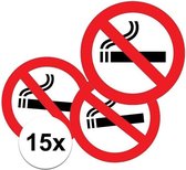 15x Sticker verboden te roken - 14,8 cm - rookverbod