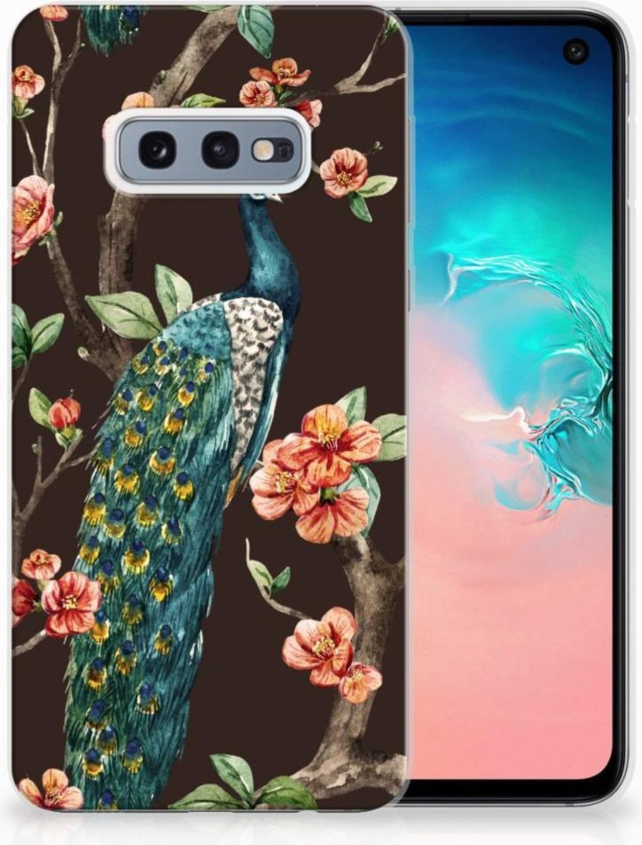 Samsung Galaxy S10e TPU Hoesje Pauw met Bloemen