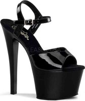 Pleaser Sandaal met enkelband, Paaldans schoenen -41 Shoes- SKY-309 Paaldans schoenen Zwart