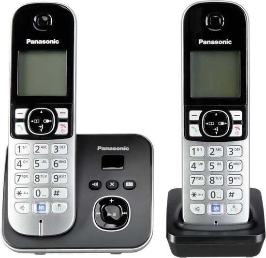 Panasonic - téléphone sans fil duo dect noir avec répondeur