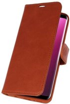 Bruin Rico Vitello Echt Leren Bookstyle Wallet Hoesje voor Samsung Galaxy S9