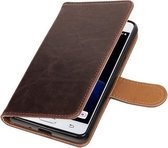 Mocca Pull-Up PU booktype wallet hoesje voor Samsung Galaxy J3 Pro