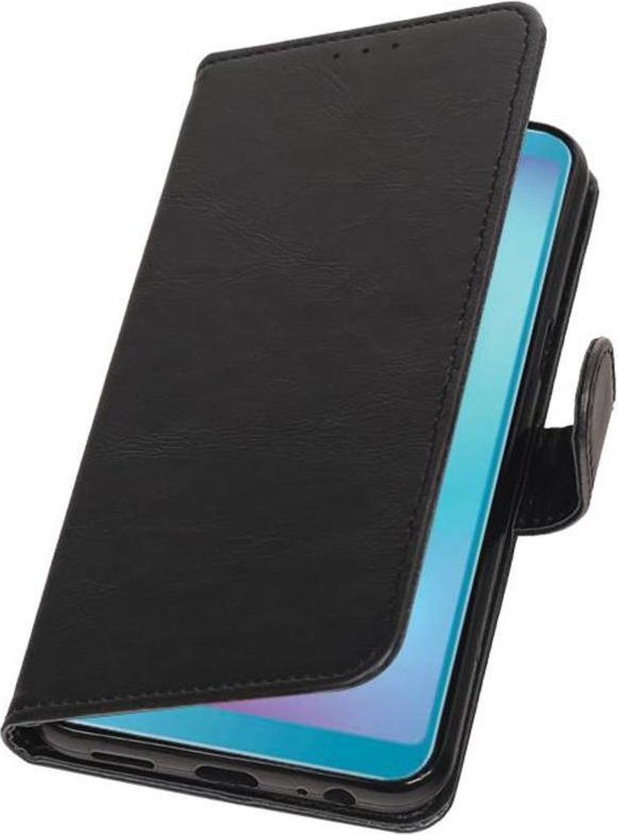 Zwart Pull-Up Booktype Hoesje voor Samsung Galaxy A6s