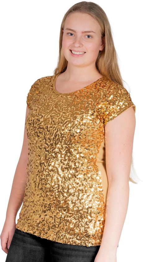 Pailletten topje/ shirt - Goud - Maat 42/44 - Maat L/XL - Eras tour