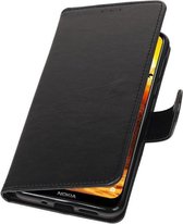Zwart Pull-Up Booktype Hoesje voor Nokia 8.1