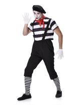 Karnival Costumes Verkleedpak Mime Heren Carnavalskleding Heren Carnaval - Polyester - Zwart/Wit - Mt M