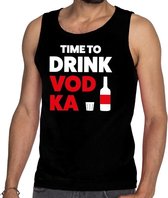 Time to drink Vodka tanktop / mouwloos shirt zwart heren XL