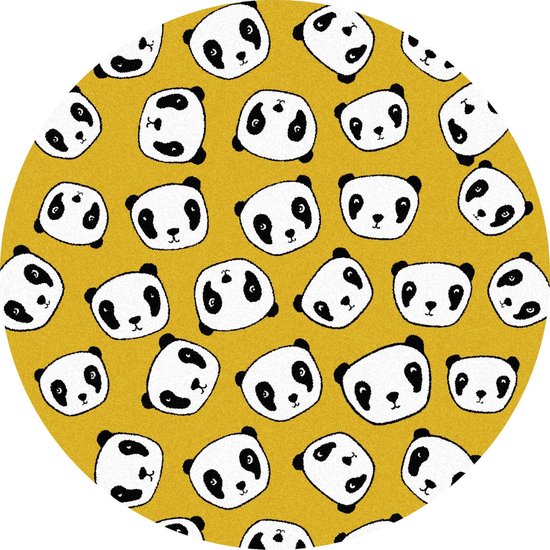 Mat, Vloermat, Vloerkleed, Tapijt, Kind - Kinderkamer Panda - Rond - Wasbaar - Antislip - 150 x 150 cm