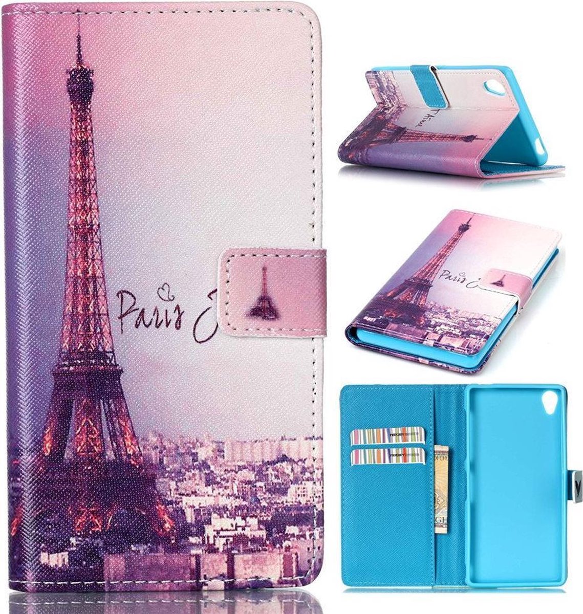 iCarer Eiffel tower wallet case hoesje Geschikt voor: Sony Xperia XZ