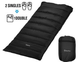 Beefree Slaapzak XL - katoenen 220x90cm - aan elkaar ritsen - zwart