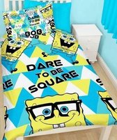 SpongeBob Happy - Dekbedovertrek - Eenpersoons - 140 x 200 cm - Geel/multi