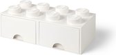 Bol.com Lego - Opbergbox met 2 Lades Brick 8 - Polypropyleen - Wit aanbieding