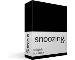 Snoozing - Badstof - Hoeslaken - Lits-jumeaux - 160x200 of 140x210/220 cm - Zwart