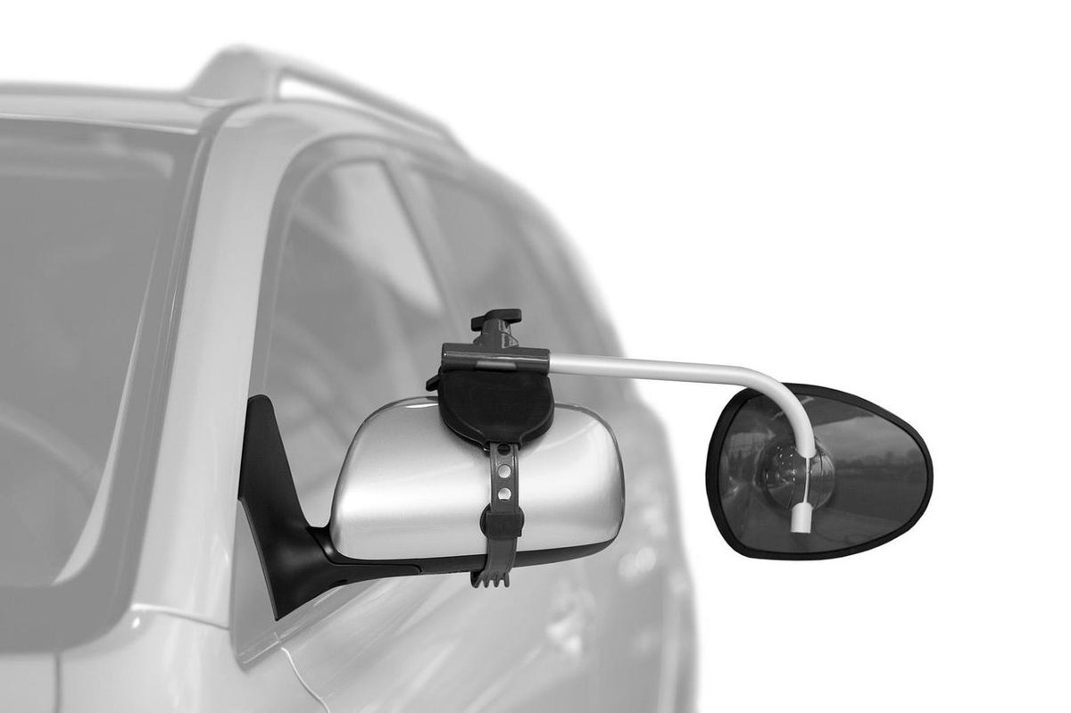 Repusel Caravanspiegel Repusel - Luxmax vlak anti-verblindings glas, lange RVS arm - Per paar