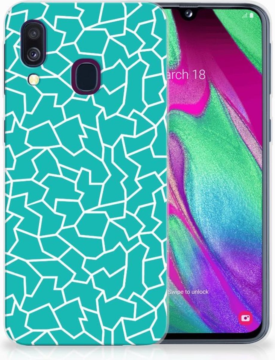 Samsung Galaxy A40 Hoesje maken Cracks Blue