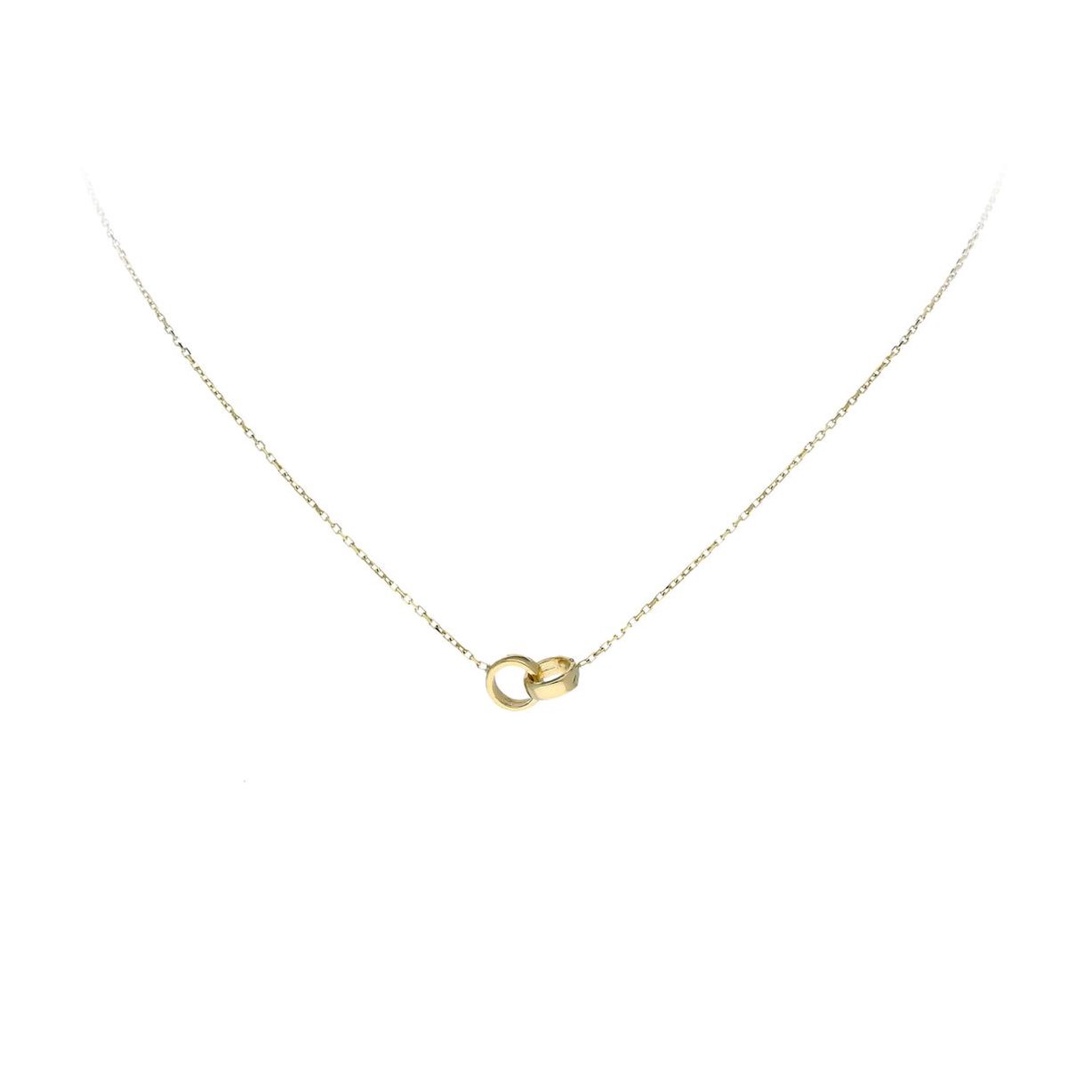 Glow ketting linked rondjes -goud (14kt)-40+3 cm