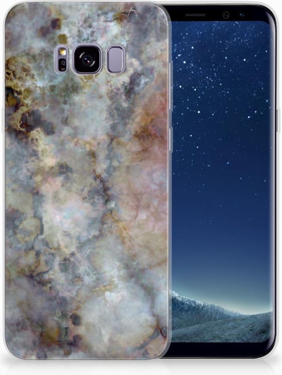 Samsung Galaxy S8 Plus TPU Siliconen Hoesje Marmer Grijs