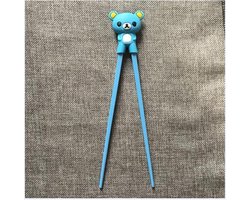 2 Stuks Eetstokjes Voor Kinderen - Sushi - Met Hulpstuk - Blauw - Bestek - Chopsticks - Noodle - Noedel