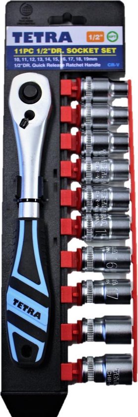 TETRA Jeu de clés à douille 1/2 11 pièces - Jeu de douilles