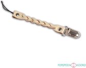 Fopspeenkoord gevlochten leer wit | Leather Braid