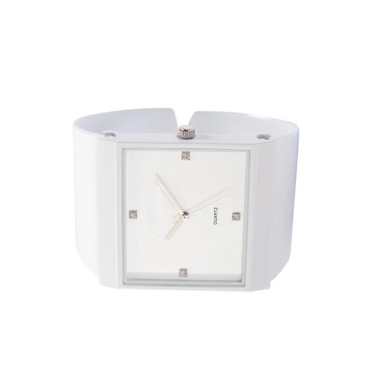Modern wit horloge van metaal