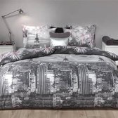 Refined City Celebration flanel dekbedovertrek - Grey - 1-persoons (140x200/220 cm + 1 sloop)