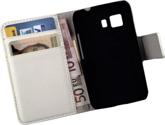Lelycase Bookcase Samsung Galaxy Young 2 Flip Cover Wallet Hoesje Wit