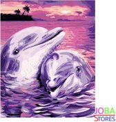 Schilderen op nummer "JobaStores®" Dolfijnen 40x50cm