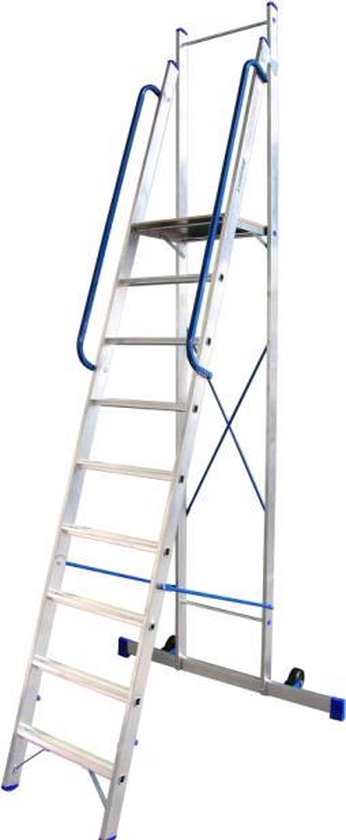Lionel Green Street moeder Circus Alumexx Plateau ladder 9 treeds - Met stabiliteitsbalk - Werkhoogte 4.17m |  bol.com