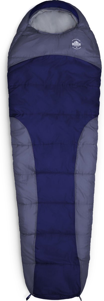 Lumaland - Mummieslaapzak - outdoor slaapzak - 230 x 80 cm - incl. tas, verpakt 50 x 25 cm - Donkerblauw