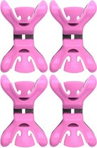 8x Slingers/decoratie ophangen slingerklemmen roze