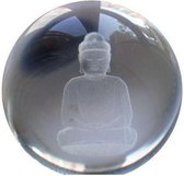 Kristal ontstoor bol 3D  Boeddha 6 cm