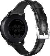 SmartphoneClip® Leer zwart Bandje classic geschikt voor Samsung Galaxy Watch 42mm en Galaxy Watch Active?Active 2