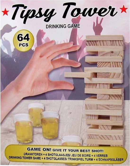 Thumbnail van een extra afbeelding van het spel Stapeltoren Drankspel - Tipsy Tower