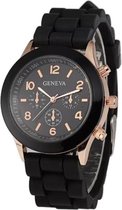 Horloge – Geneva – Siliconen Candy – Zwart