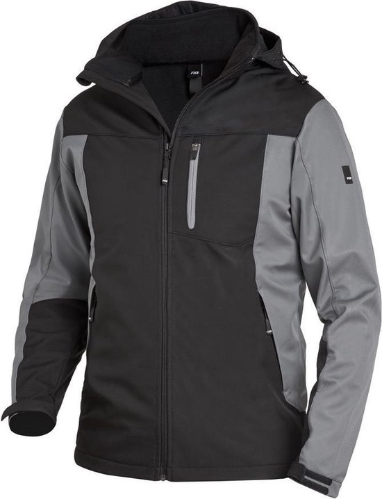 FHB Jannik Softshell-Jack Grijs-Zwart maat XXL