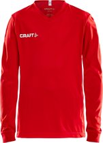 Craft Squad Jersey Solid LS Shirt Junior  Sportshirt - Maat 134  - Unisex - rood/wit Maat 134/140