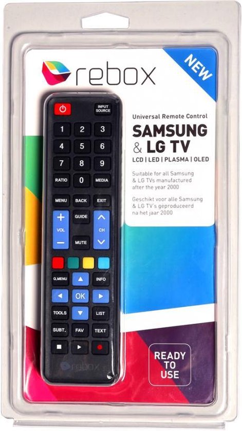 Rebox Universele afstandsbediening voor alle Samsung en LG televisies