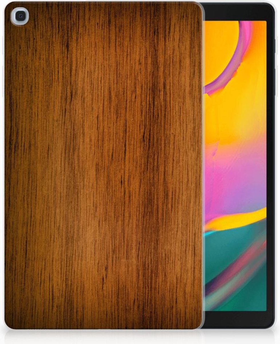 Back Cover voor Samsung Galaxy Tab A 10.1 (2019) Silicone Tablet Hoes Donker Hout