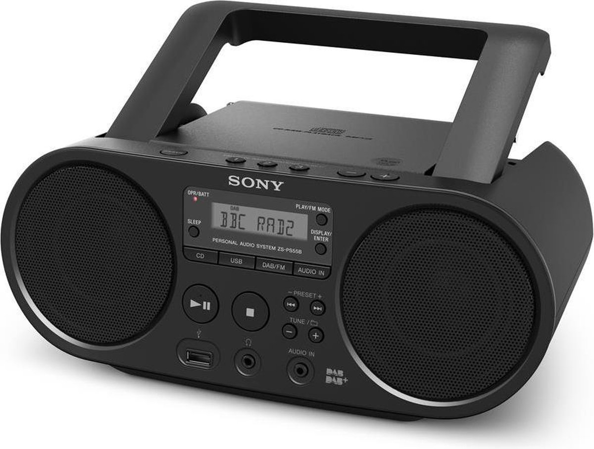 Sony ZSPS55 DAB+ Radio/cdspeler Zwart