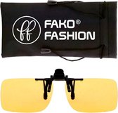 Fako Fashion® - Clip On Voorzet Zonnebril - Large - 134x39mm - Geel