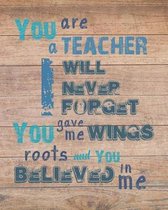 You are a teacher I will never forget you give me wings roots and you believed in me