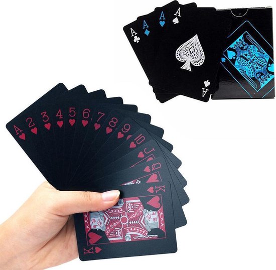 Afbeelding van het spel 2 PACK Speelkaarten waterdicht - Speelkaarten - Volwassenen - Poker kaarten - Luxe Blauw & Rood