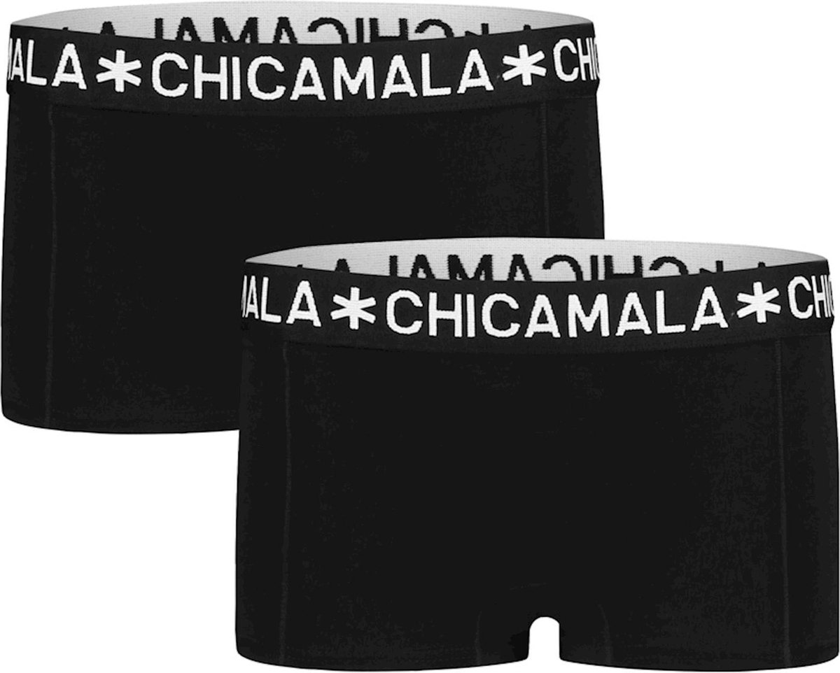 Chicamala - Girls 2-Pack Boxershort Black - Maat: 122-128