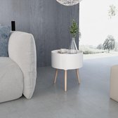 Tafel salontafel bijzettafel rond met deksel opberg 39.5x44.5cm