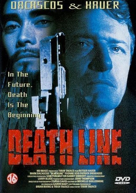 Filmcover voor Death Line met Rutger Hauer en Mark Dacascos. Tekst: In The Future. Death Is The Beginning.