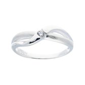 Silver Lining ring - zilver - zirkonia - mat glanzend - maat 56