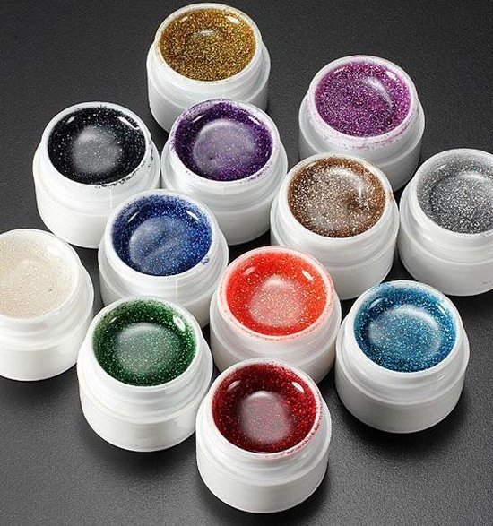 Glitter UV Gel Builder Nagellak 12 Stuks