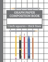 Graph Paper Composition Book, 1 inch square - thick lines